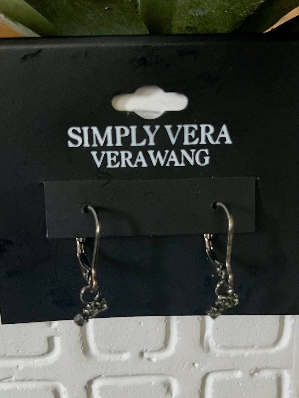 Simply Vera Vera Wang Jet Black Rhinestone Leverback  Drop Earrings